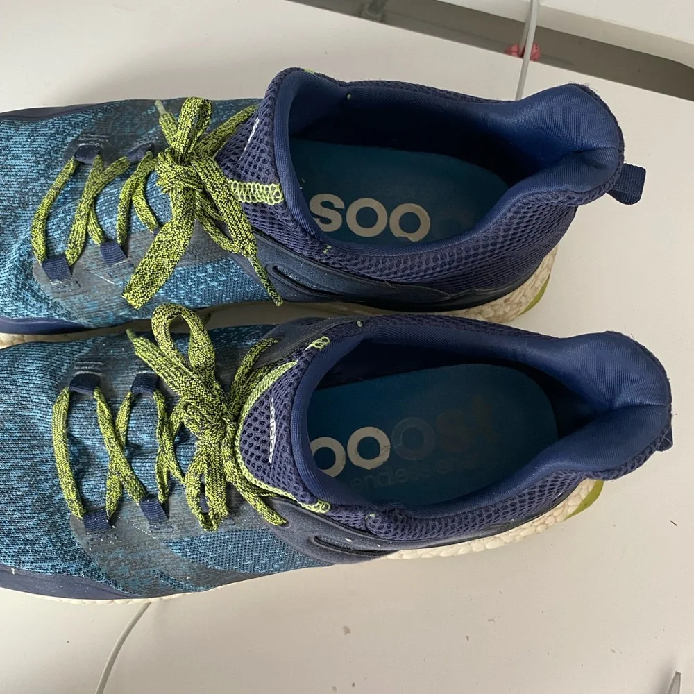 adidas Blue and Green Athletic Shoes - Picture 2 of 5